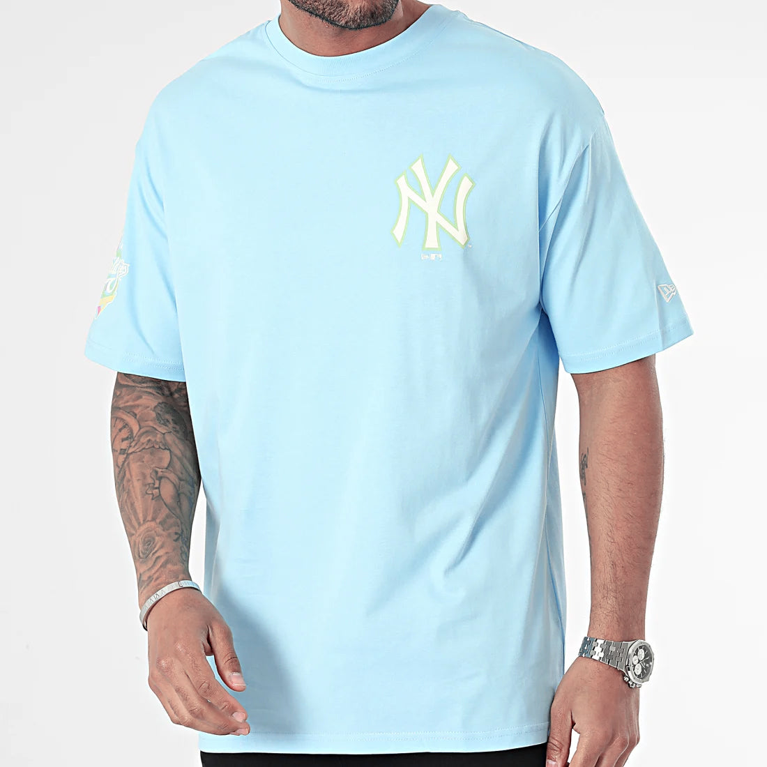 New Era Mens MLB New York Yankees Blooming T-Shirt 13090877 Blue