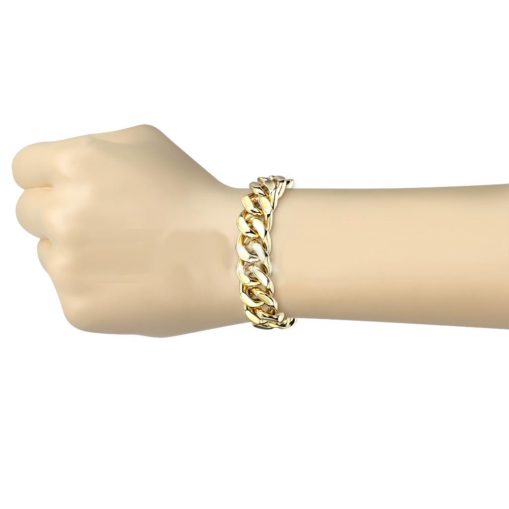 Gold Stainless Steel Square Curb Chain Bracelet - Shop-Tetuan