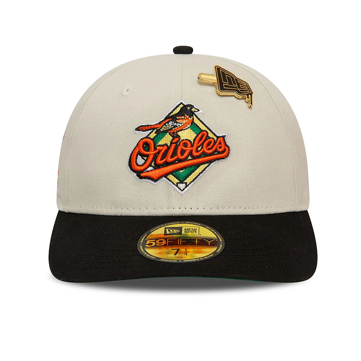 New Era MLB Pin Stone Low Profile 59Fifty B Orioles cream/blk - Shop-Tetuan