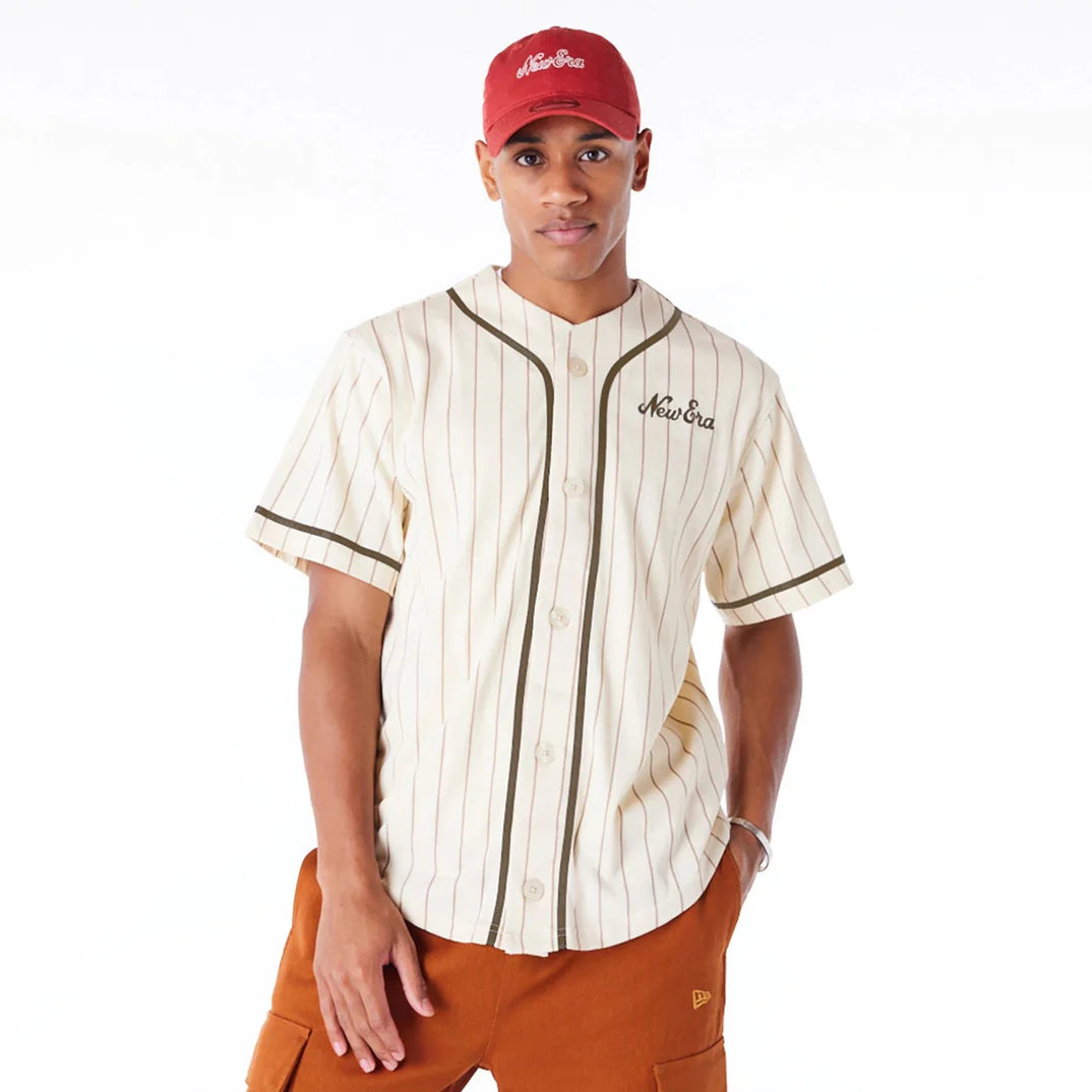 New Era Pinstripe shirt light beige