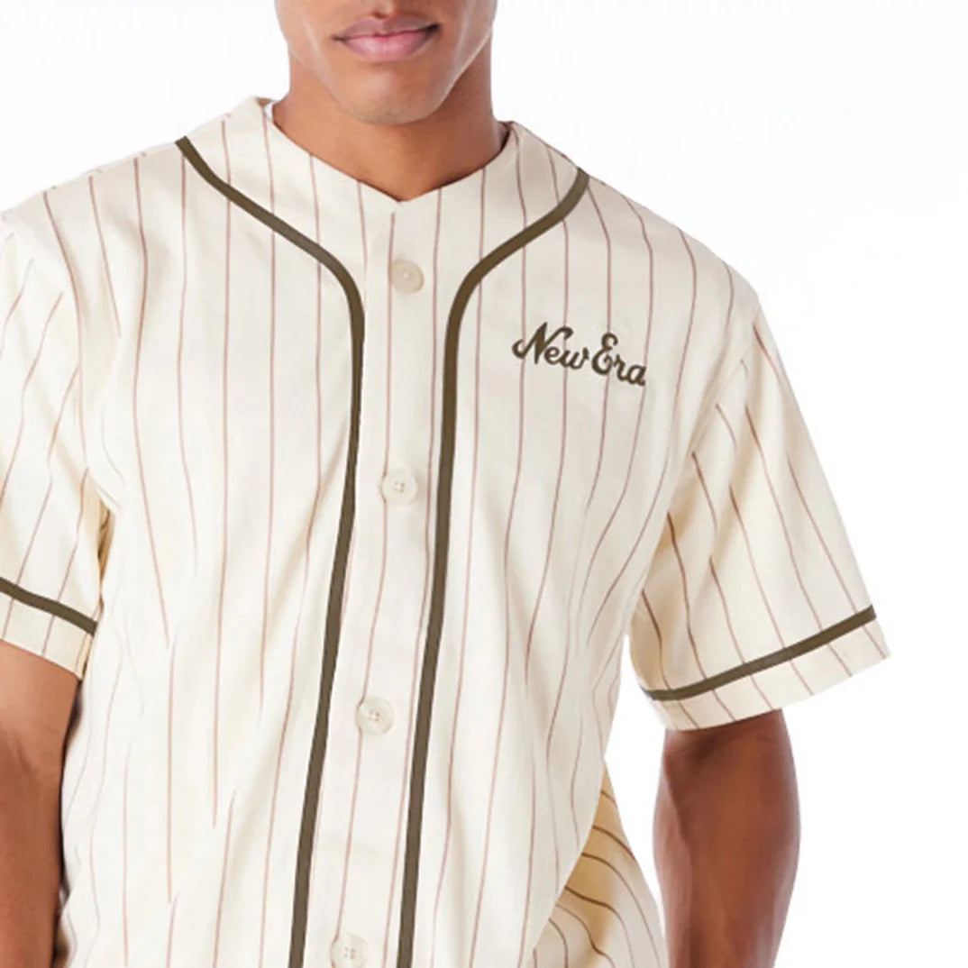 New Era Pinstripe shirt light beige