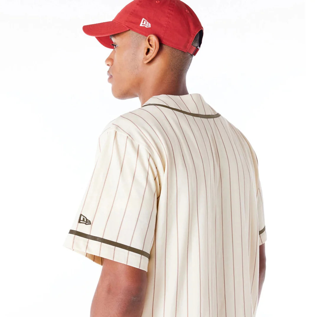 New Era Pinstripe shirt light beige