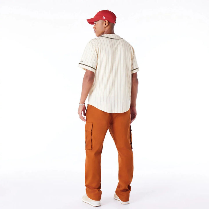 New Era Pinstripe shirt light beige