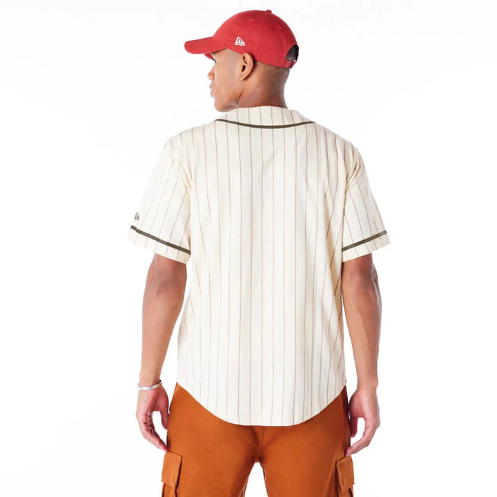 New Era Pinstripe shirt light beige