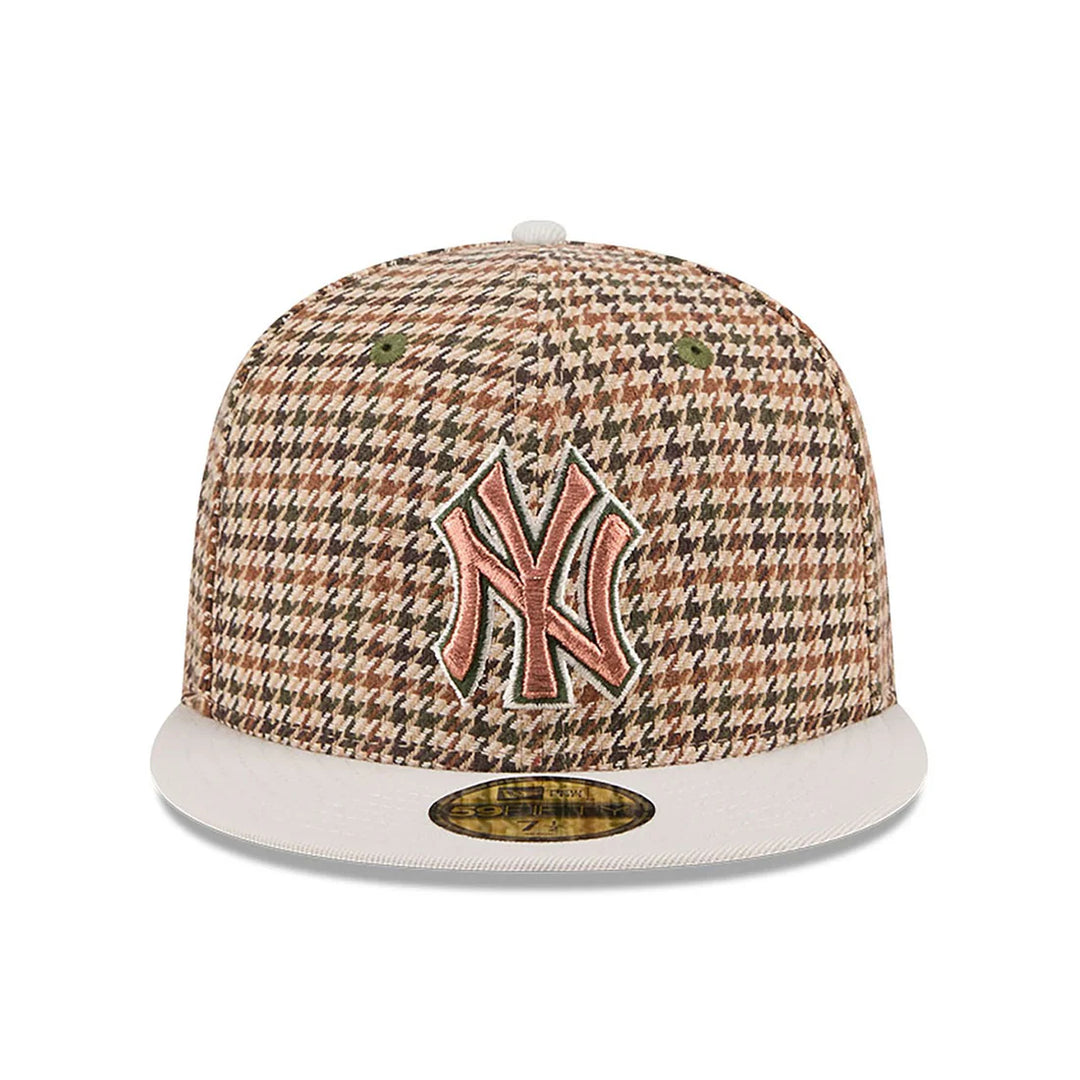 New Era Houndstooth 59Fifty NY Yankees brown