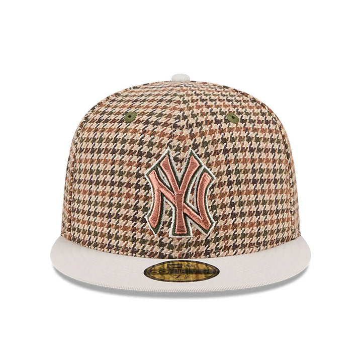 New Era Houndstooth 59Fifty NY Yankees brown