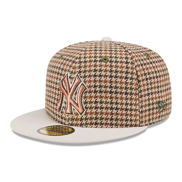 New Era Houndstooth 59Fifty NY Yankees brown