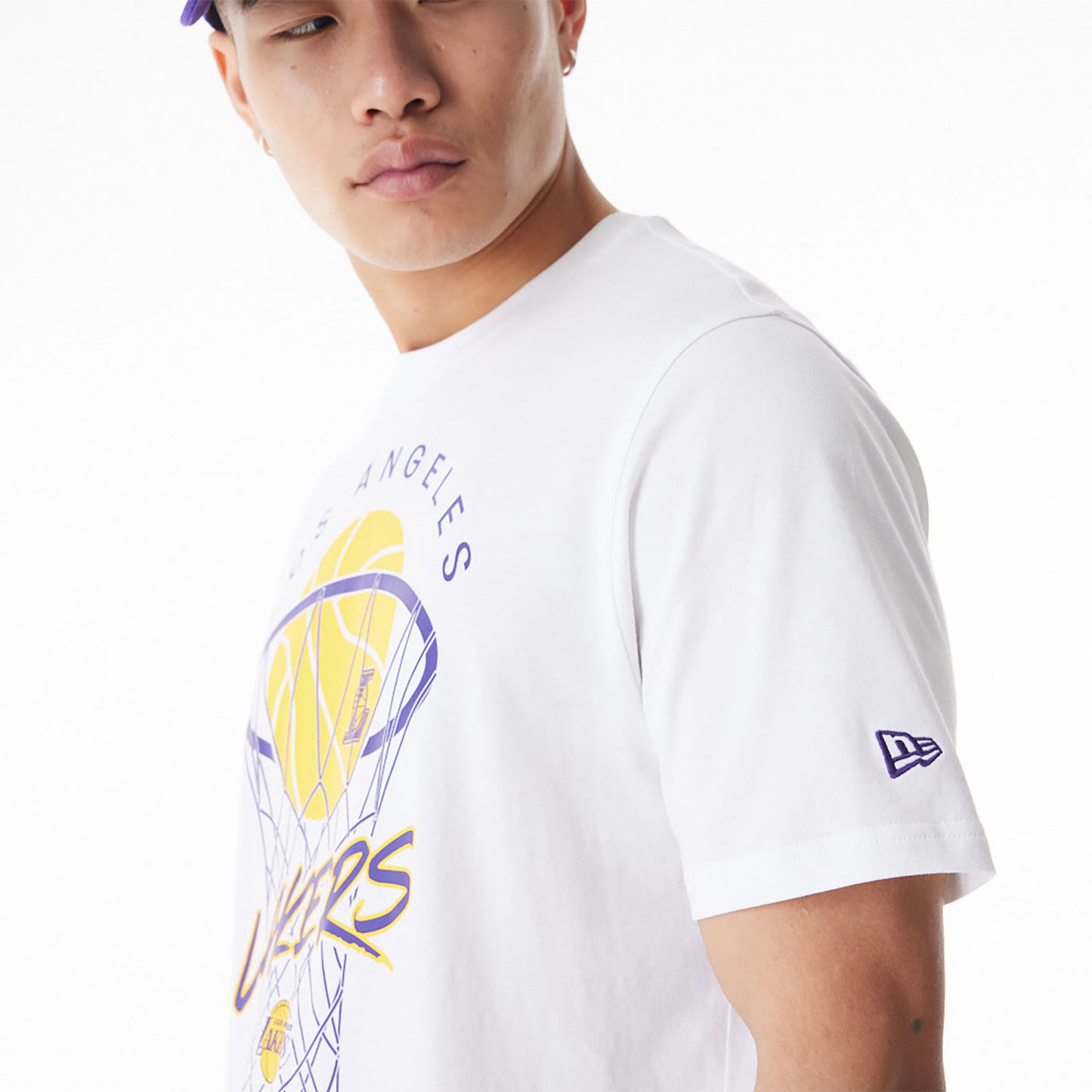 New Era NBA Net Graphic LA Lakers tee white