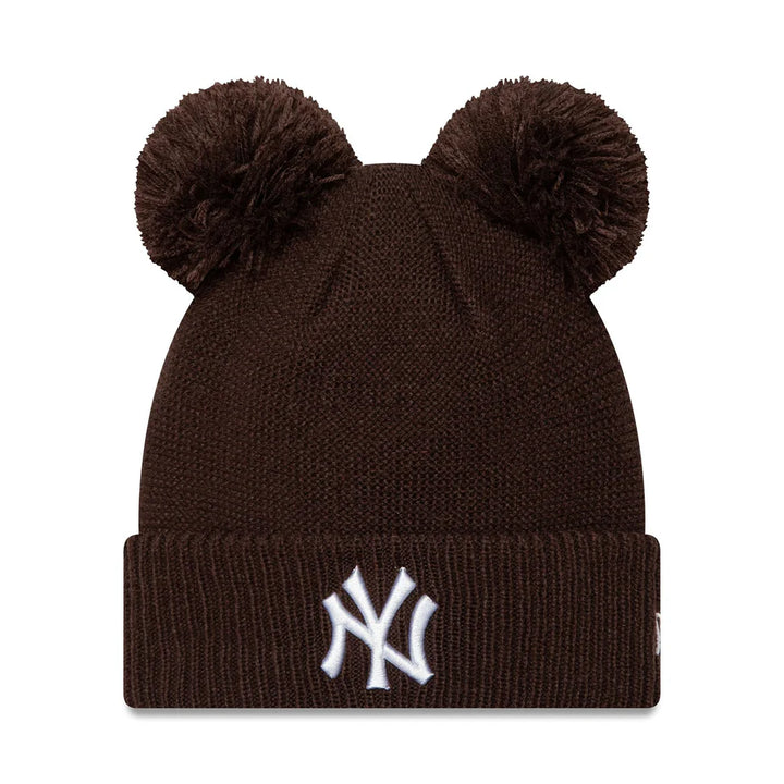 New Era Double Pom Knit Beanie NY Yankees brown