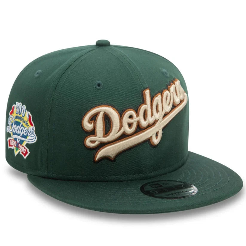 New Era Wordmark Patch 9Fifty LA Dodgers dark green