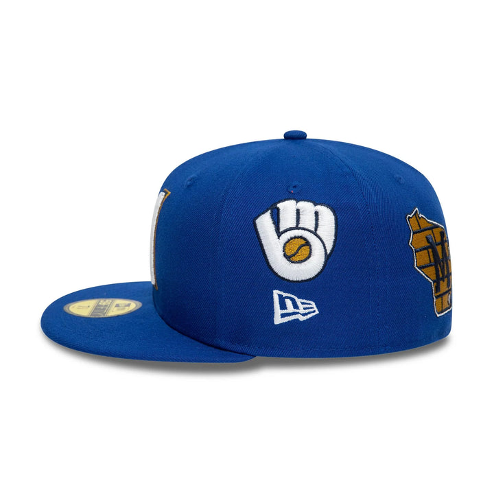 New Era Image MLB All Over Print 59Fifty M Brewers blue