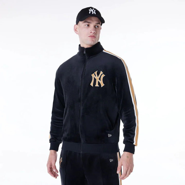 New Era MLB Velour Track Jacket NY Yankees black