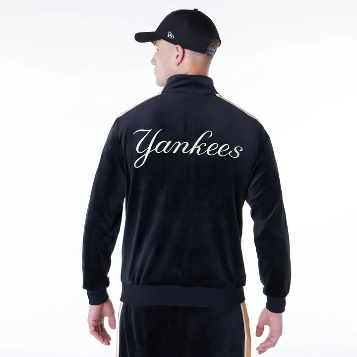 New Era MLB Velour Track Jacket NY Yankees black