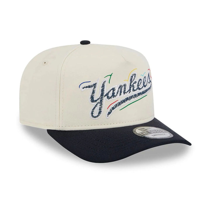 New Era Team Scribble Golfer Adjustable Cap NY Yankees white