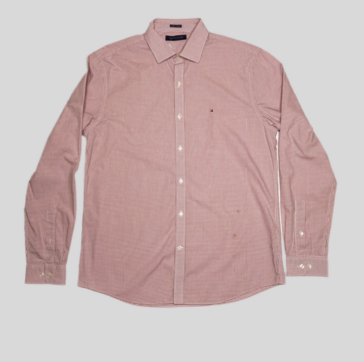 Tommy Hilfiger Check Slim Fit Stretch Shirt pink L