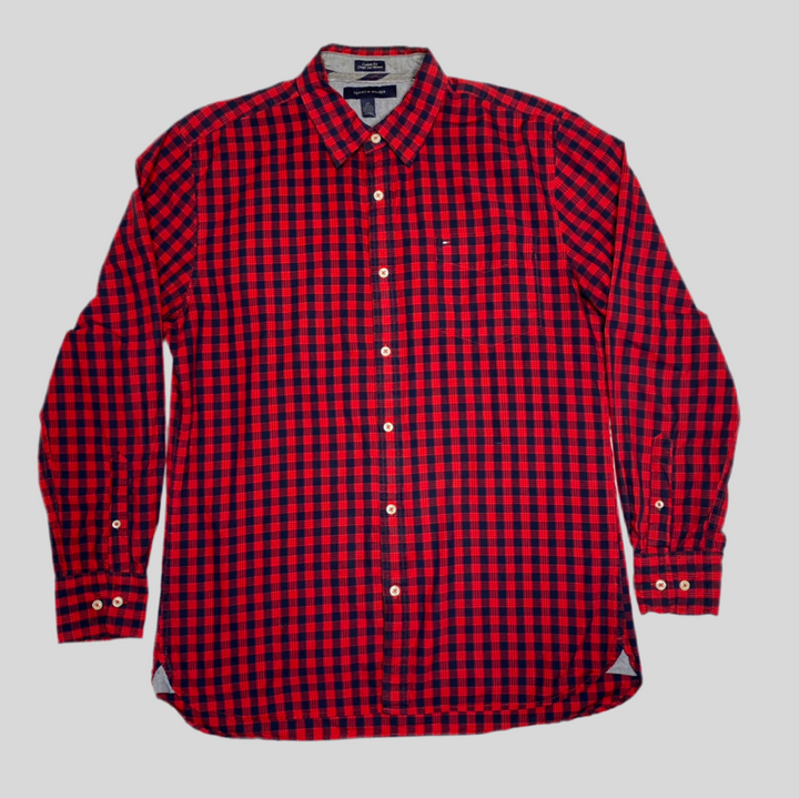 Tommy Hilfiger Check Custom Fit Shirt red/navy L