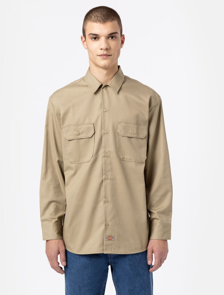 Dickies Work Shirt Long Sleeve Rec khaki