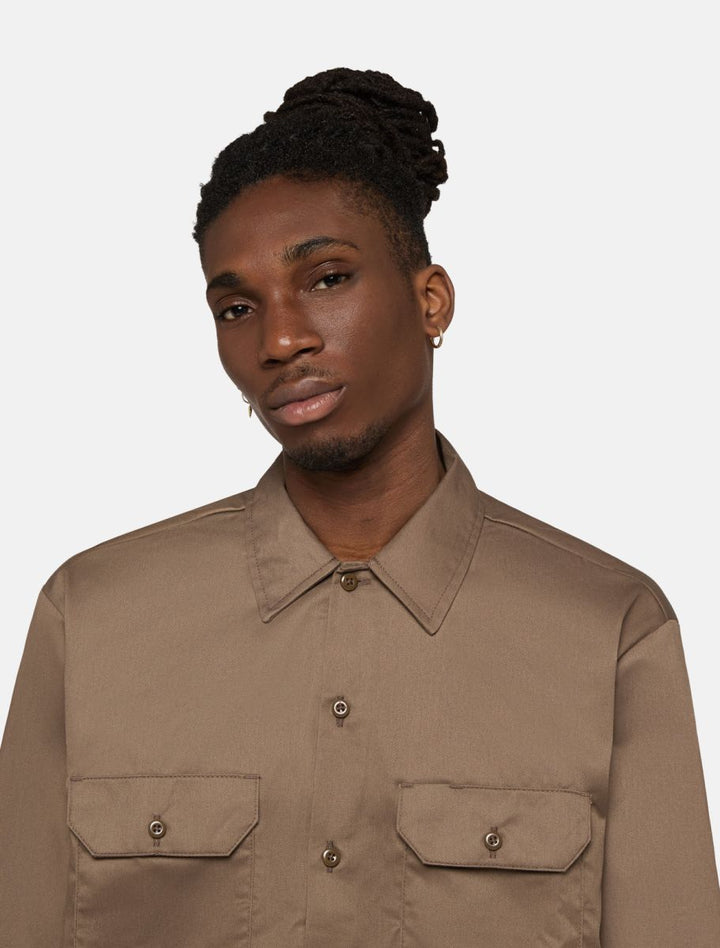 Dickies Work Shirt Long Sleeve Rec brown