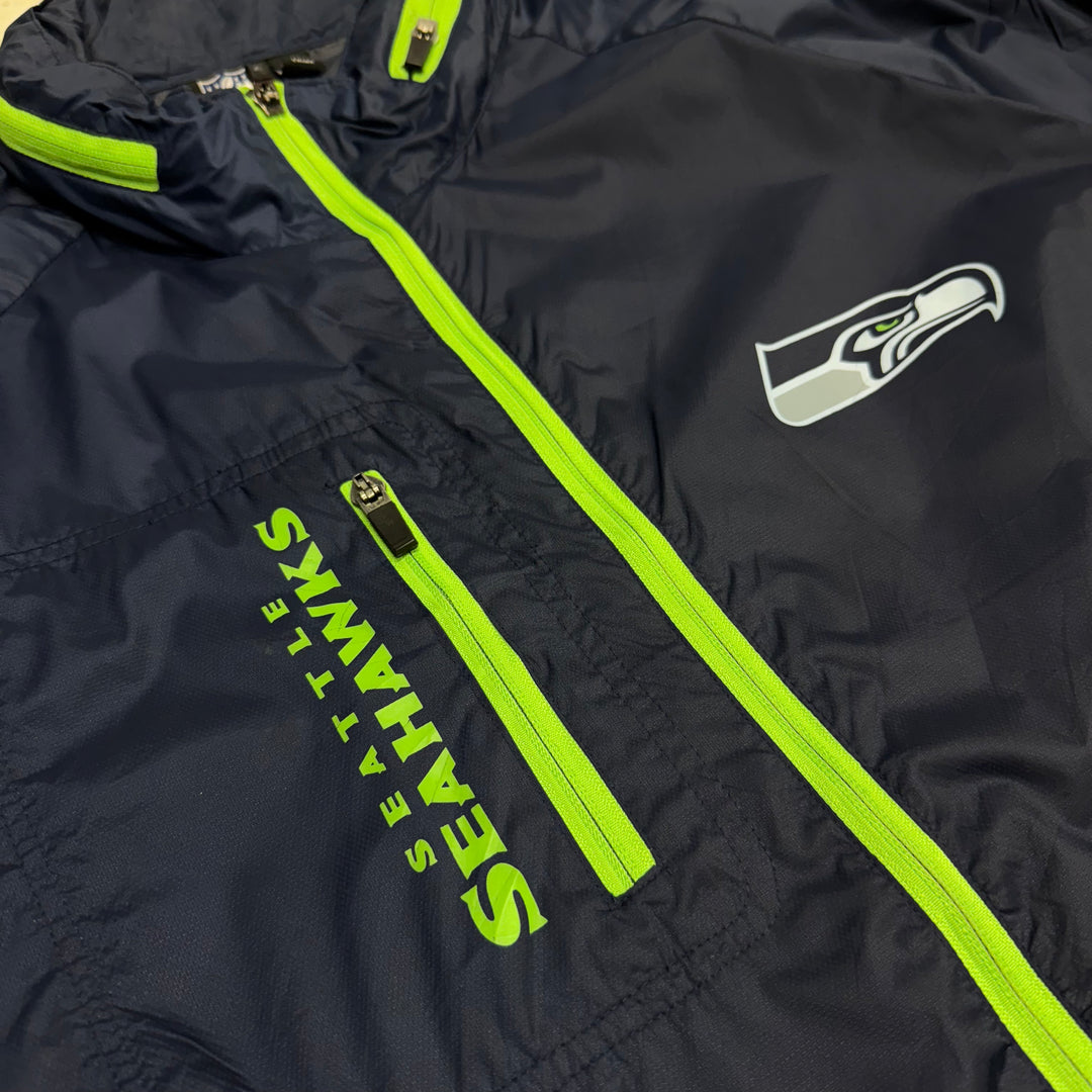 G-III Apparel NFL Seattle Seahawks Windbreaker jacket navy/lime L