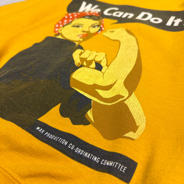 Gildan Womens Vintage We Can Do It crewneck yellow M