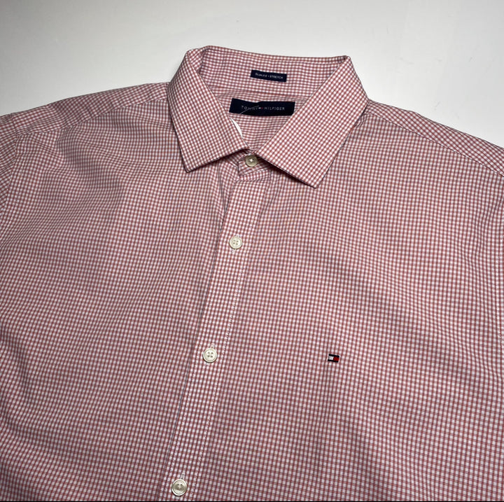 Tommy Hilfiger Check Slim Fit Stretch Shirt pink L