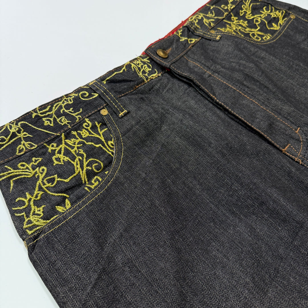 Crown Holder Vintage Baggy Jeans black/gold 42