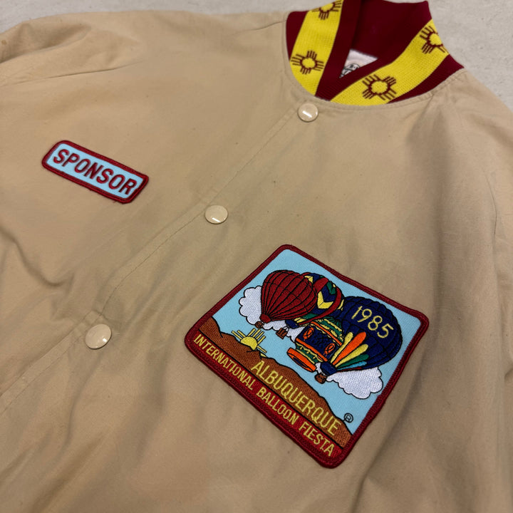 Bush-Keller Co. Sporting Goods Vintage 1985 Albuquerque International Balloon Fiesta jacket beige S