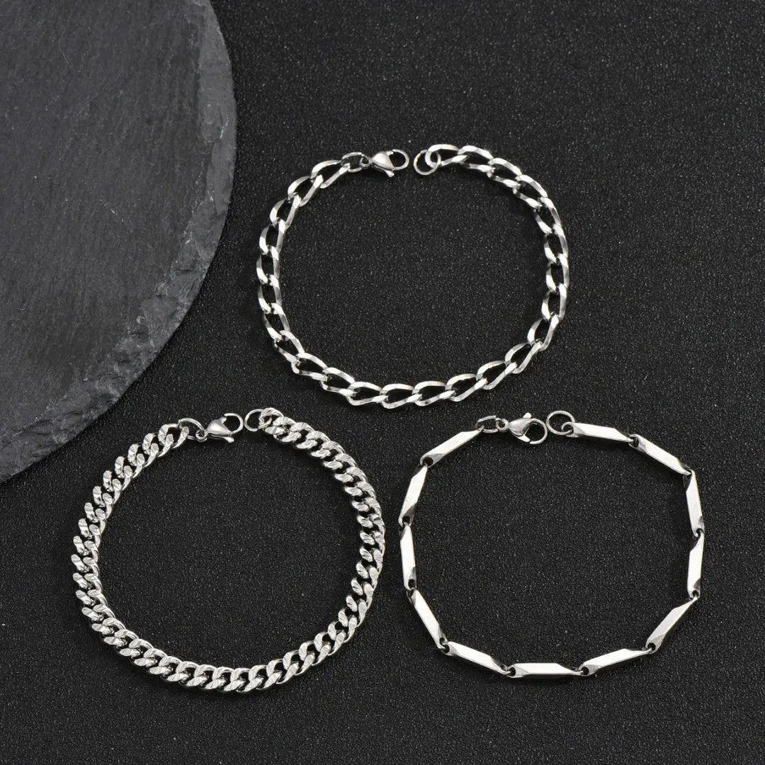 Three Piece Set Bracelet steel