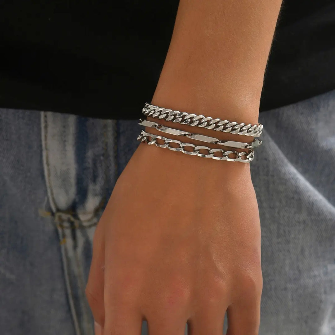 Three Piece Set Bracelet steel