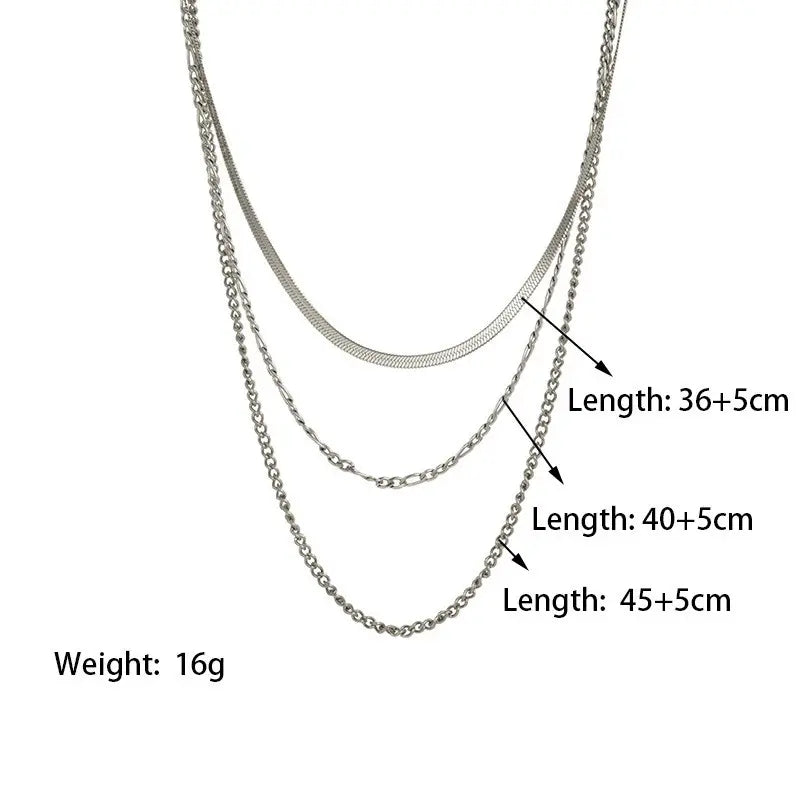 Multi-Layer Snake Chain Necklace steel