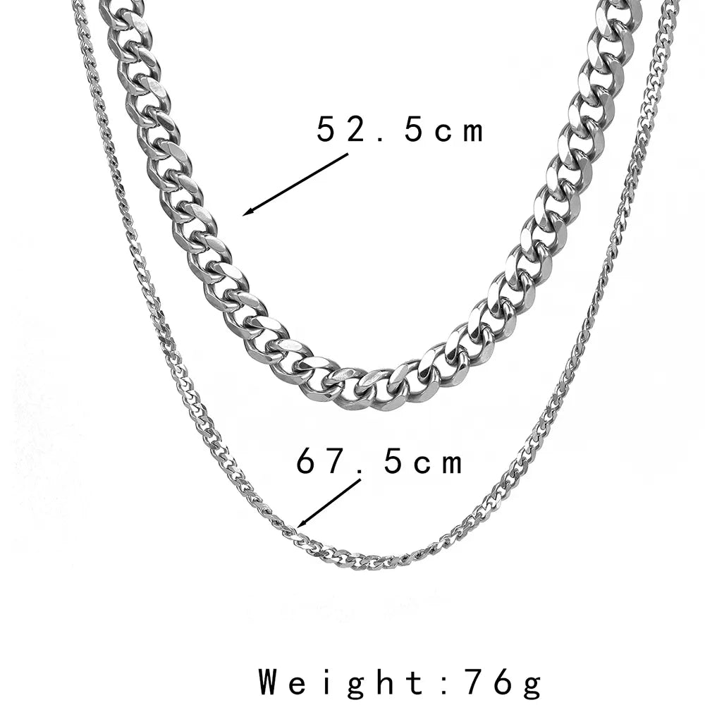 Double Layer Chain Necklace steel