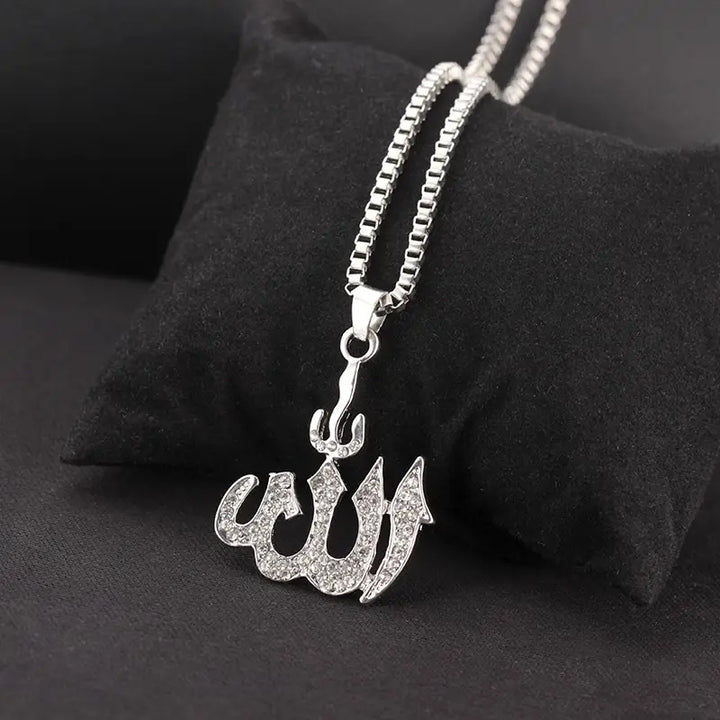 Allah Pendant Necklaces With Stones silver