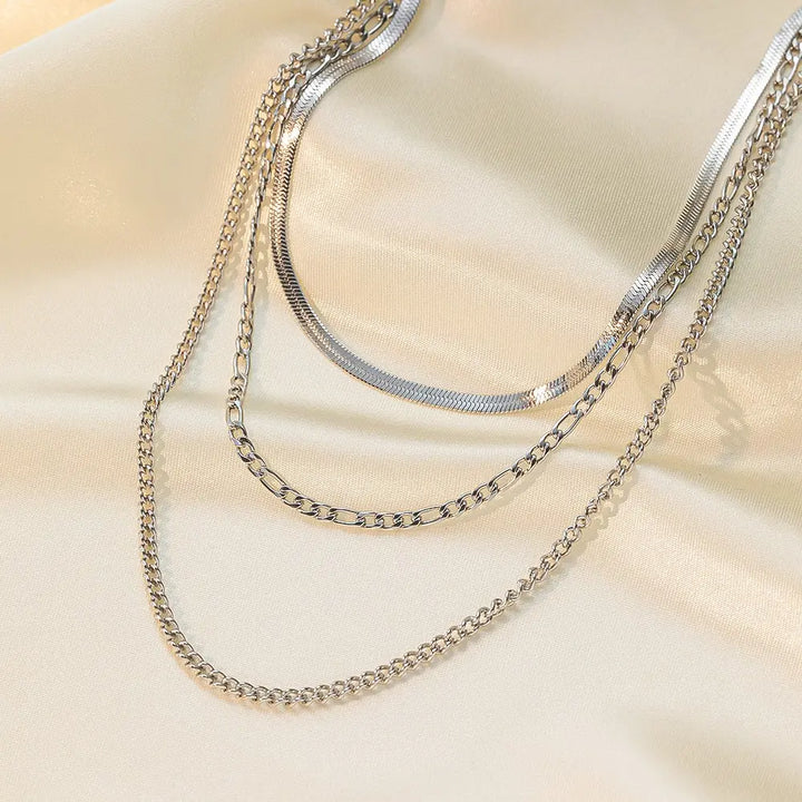 Multi-Layer Snake Chain Necklace steel