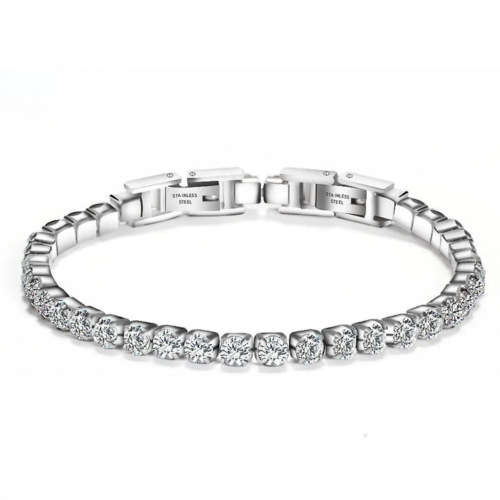 Tennis Adjustable Bracelet With Zircon steel