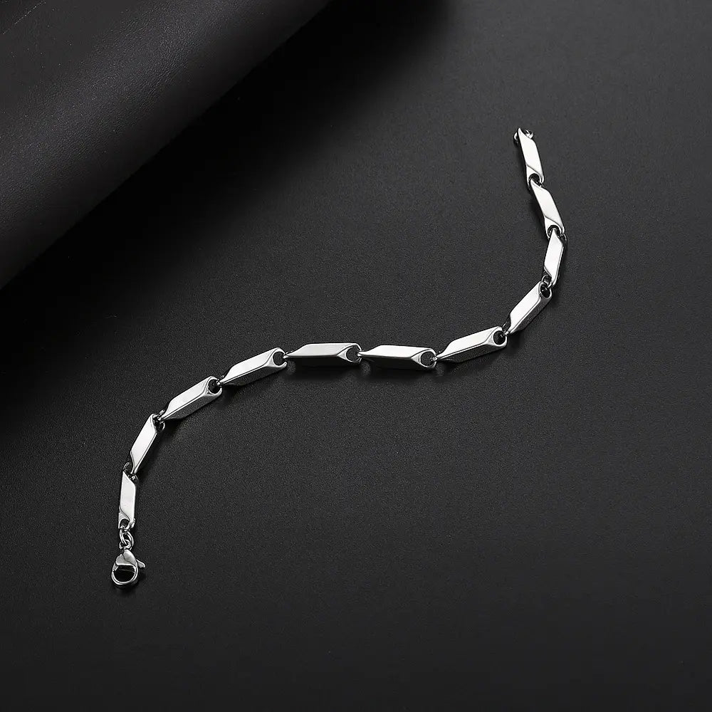 Melon Seed Chain Bracelet steel