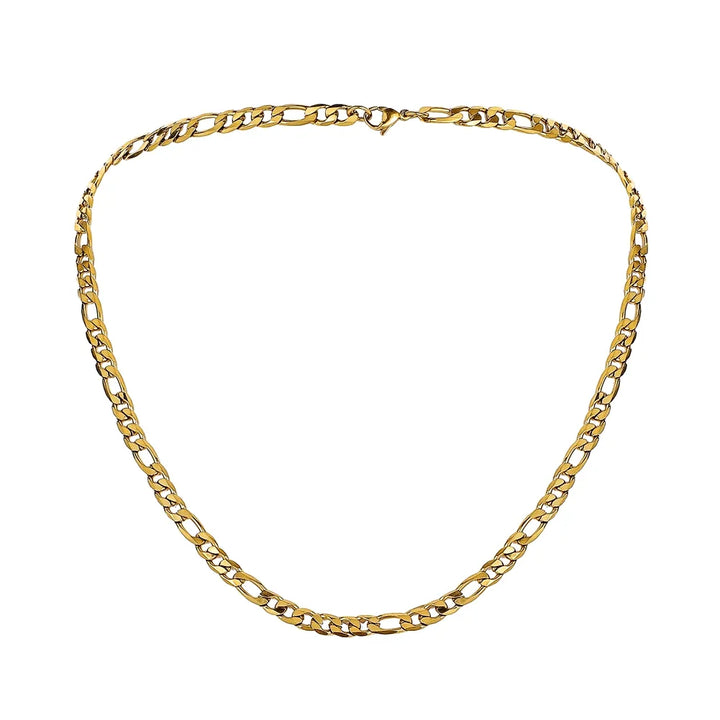 Small and Large Links Chain Necklace steel/gold