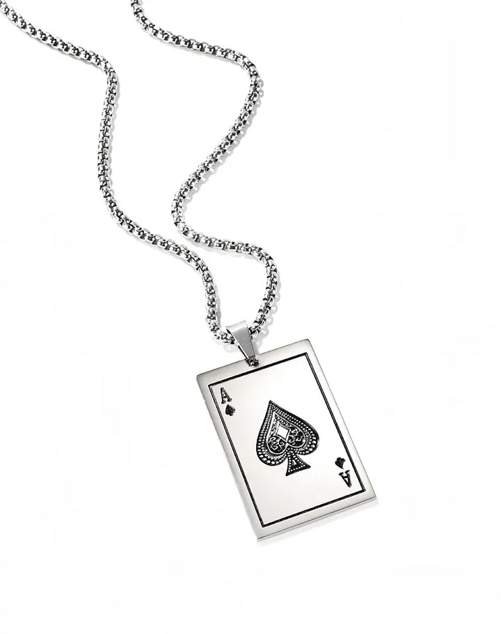 Ace Of Spades Pendant necklace steel