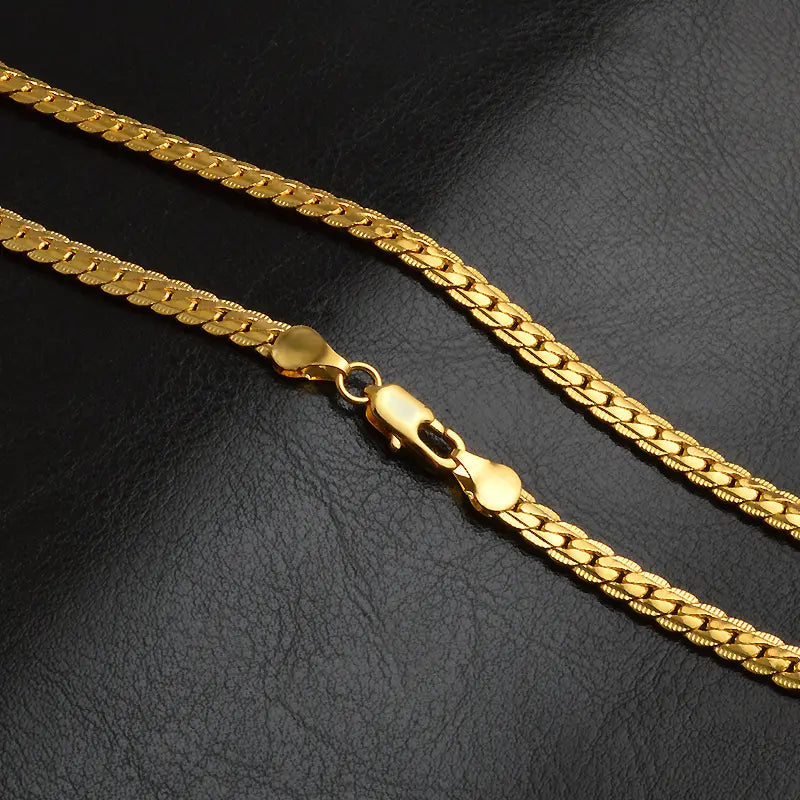 NK Embossed Chain Necklace 50cm x 5,8mm steel/gold