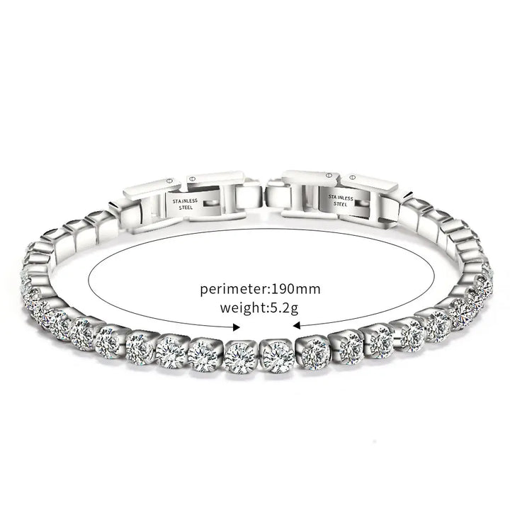 Tennis Adjustable Bracelet With Zircon steel