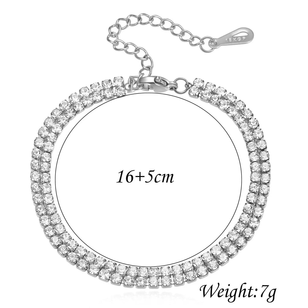 Tennis 2row Bracelet With Zircon steel