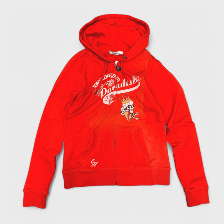 Ed Hardy Womens Y2K Vintage Hoody red L