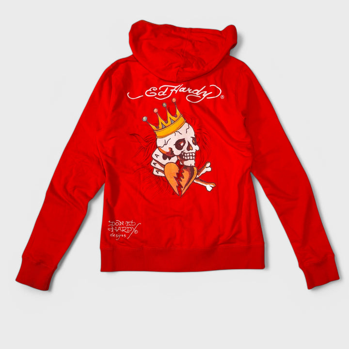 Ed Hardy Womens Y2K Vintage Hoody red L