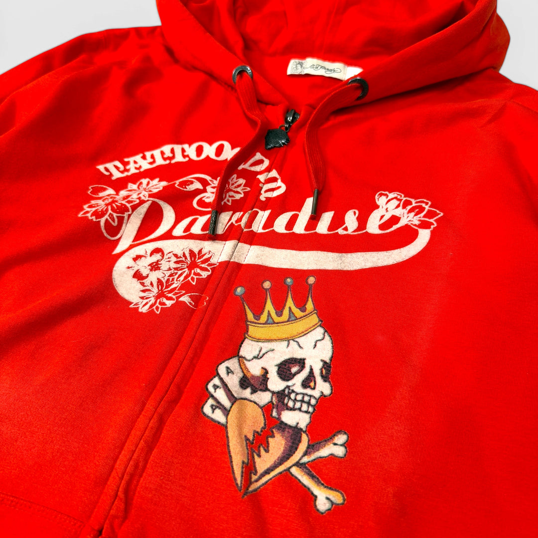 Ed Hardy Womens Y2K Vintage Hoody red L