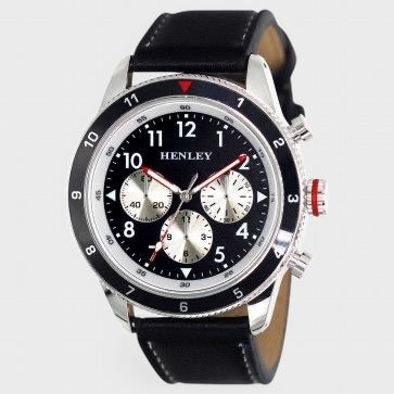 Henley Sports Polished Coloured Stitch Multi Eye Watch black/black