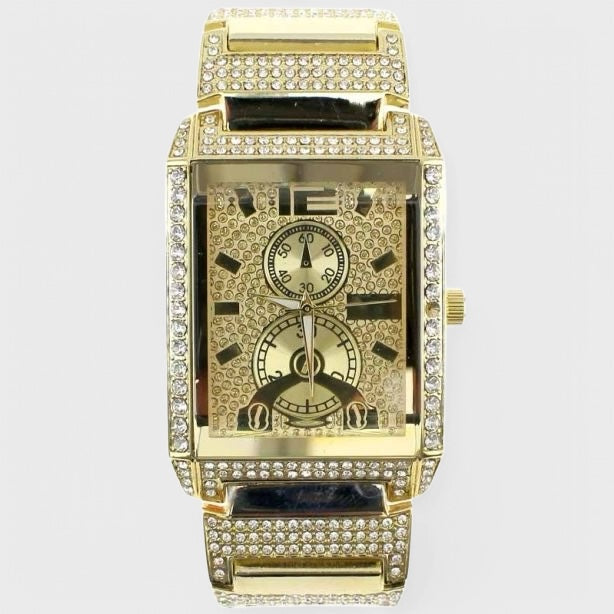 NY London Rectangular Watch gold