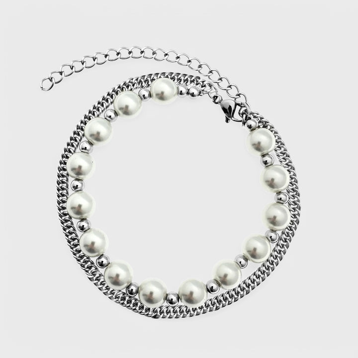 Double Layer Pearl Bracelet steel