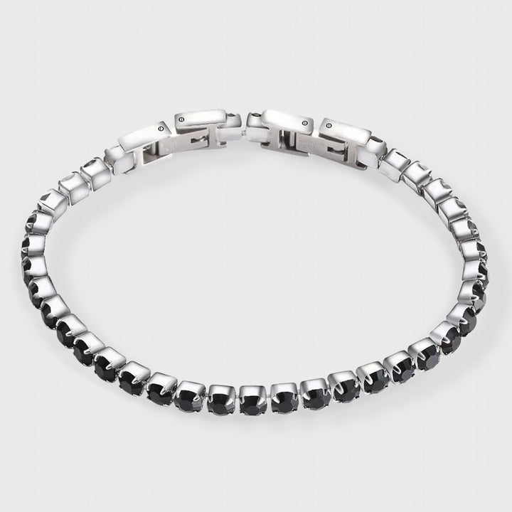 Tennis Adjustable Bracelet With Zircon steel/black