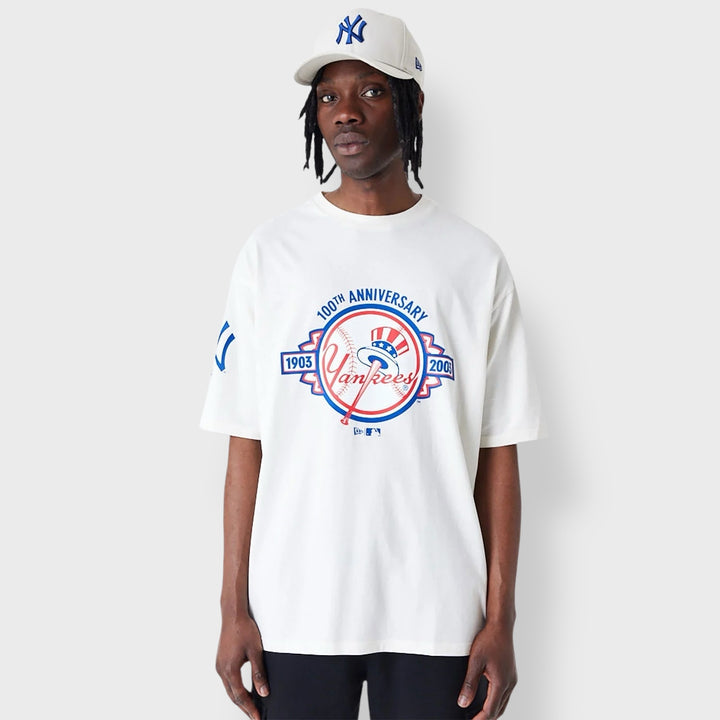 New Era MLB Anniversary White Oversized T-Shirt NY Yankees white