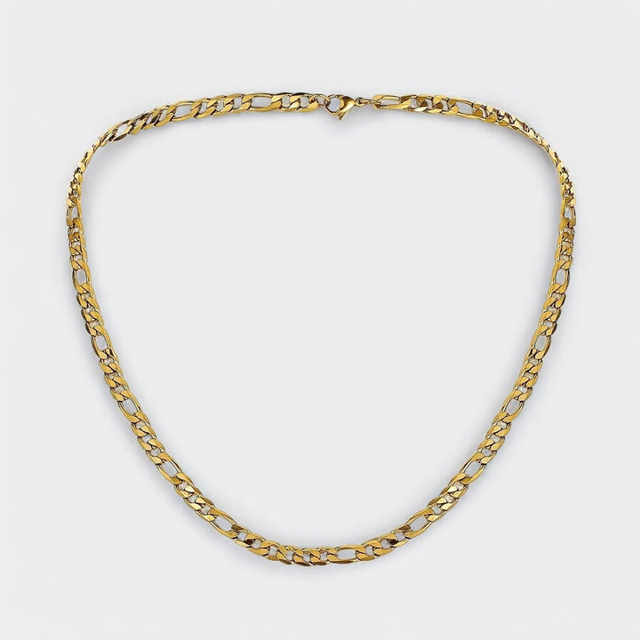 Small and Large Links Chain Necklace steel/gold