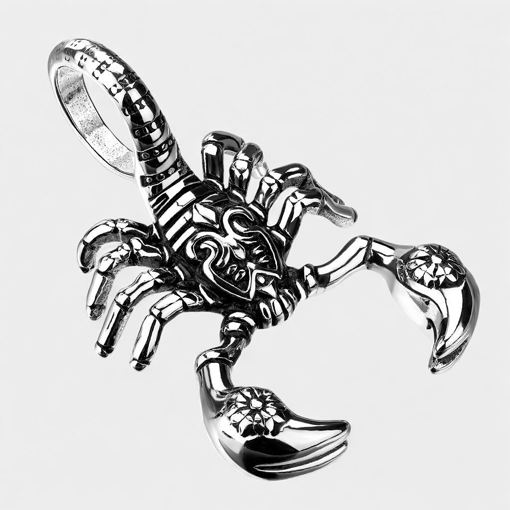 Tribal Decorated Scorpion 316L Stainless Steel Pendant